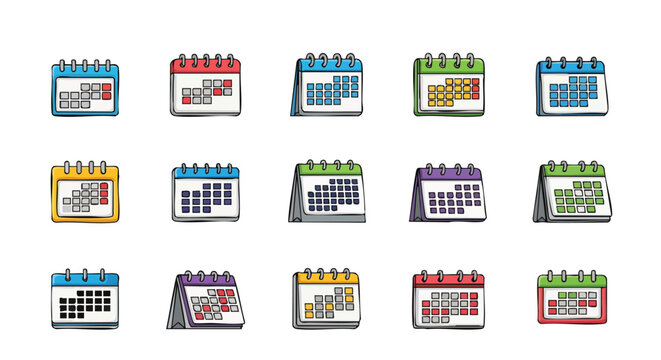 Cartoon calendar icon with blue details for reminders and planning schedules