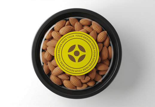 Almond Food Container Packaging Mockup