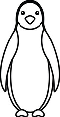 Simple black outline of a standing penguin animal bird 4