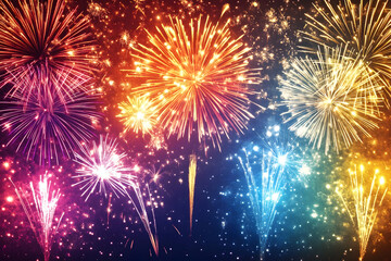 Vibrant Carnival Fireworks Display Lighting Up the Night Sky  