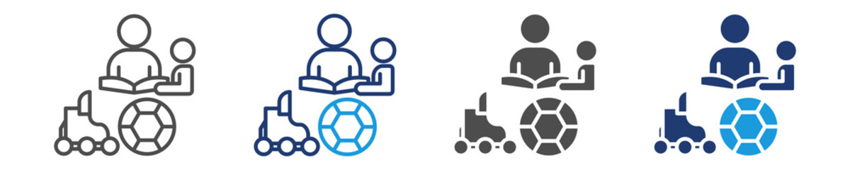 offline activities icon set multiple style