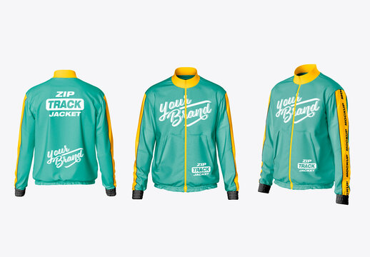 Zip Track Jacket Mockup