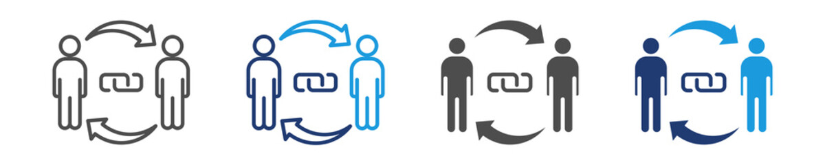 social interaction icon set multiple style