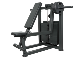 Black weight-stack machine for chest press and shoulder press