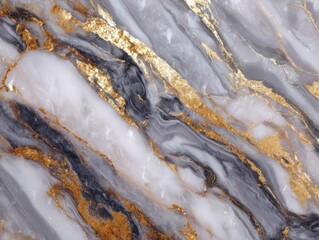 Elegant Abstract Marble Texture Gray White Gold Veins Luxury Background Stone Surface Slab Wall Decor Design Art