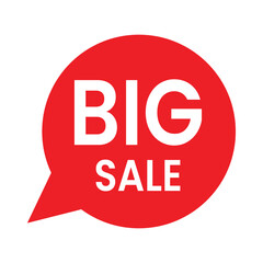 Sale Badge Vector — Red Circular “BIG SALE” Sticker Icon for Retail Promotion