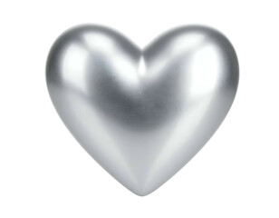 Polished metallic heart shape isolated on black