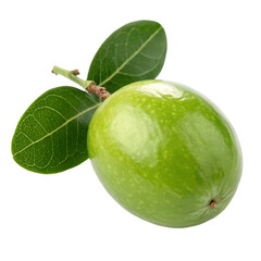 A whole carissa fruit isolated on a transparent background