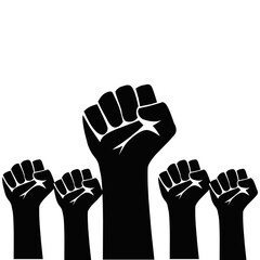 Obraz premium Raised Fist Silhouette Design. Powerful Hand Illustration Symbolizing Strength, Unity and Protest