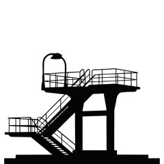 Elevated Staircase Platform Design. Architecture and Construction Concept