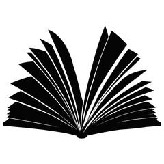 Open Book Silhouette Design. Knowledge, Education and Reading Concept