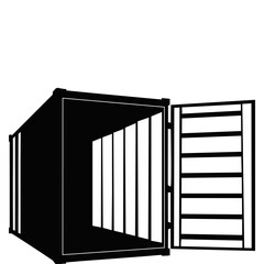 Open Shipping Container Design . Logistics and Cargo Concept