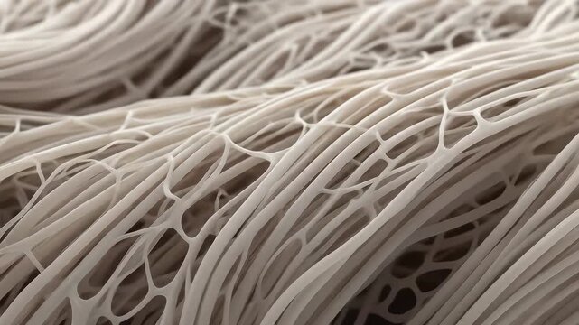 Microscopic World: Detailed View of Fabric Fibers Under High Magnification.