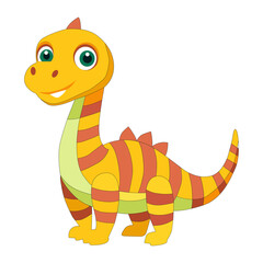 Cartoon Dinosaur Design. Prehistoric Animal Illustration Showing Friendly Character