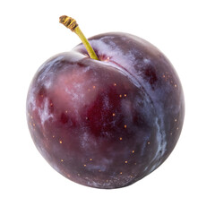 A whole damson plum fruit isolated on a transparent background