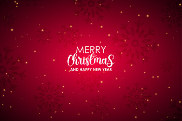Festive Red Christmas and New Year Holiday Greeting Card