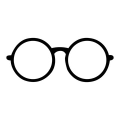 Round Glasses Frame Design. Minimal Black Eyewear Illustration