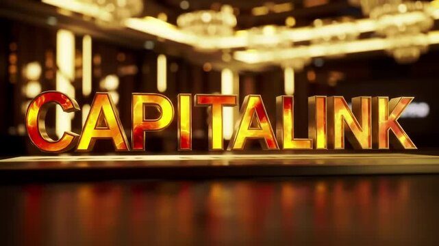 Capitalink Golden Text Logo Reveal Animation Background.
