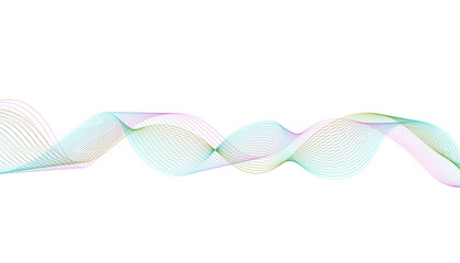 Abstract multi-color wavy line graphic. Dynamic light spectrum waveform 