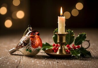 christmas decoration with candle