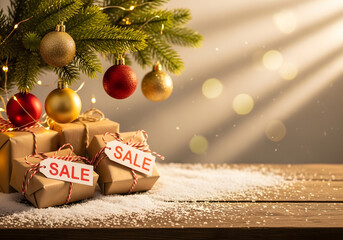 christmas card with christmas decorations