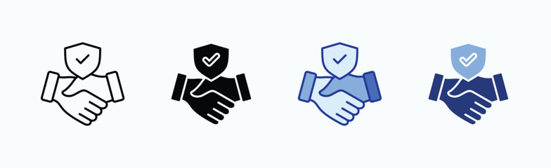 Trust icon sheet multiple style collection isolated vector