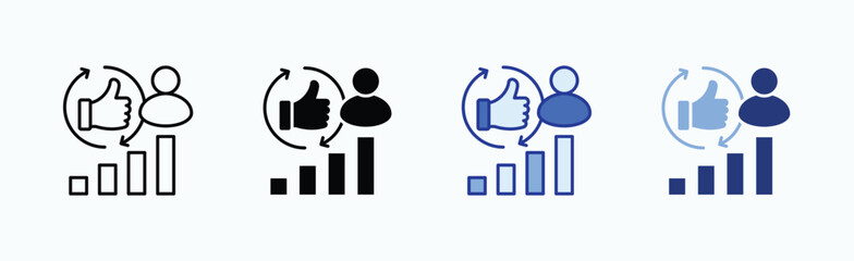 Popularity icon sheet multiple style collection isolated vector