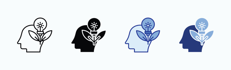 Inspiration icon sheet multiple style collection isolated vector