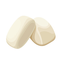 Steamed Mantou Bun Illustration Isolated on White Background