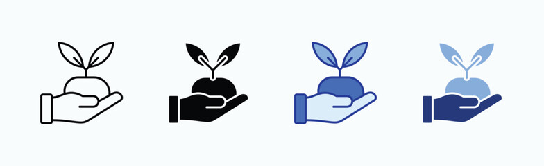 Growth icon sheet multiple style collection isolated vector