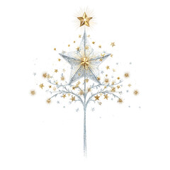 Sparkling Star Tree Topper Festive Vector