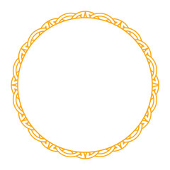 Intricate circular frame featuring celtic and viking knot patterns. ideal for decorative and art projects.