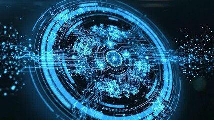 Dynamic blue light circuits pulsing with digital data flow for modern technology, futuristic innovation and cutting-edge communication networks - Powered by Adobe