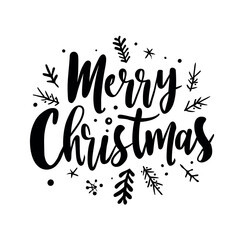 Obraz premium merry christmas festive text isolated vector illustration