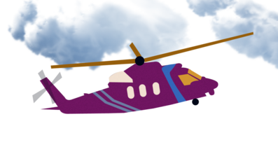 Modern Twin Engine Helicopter Inspired by Sikorsky S76 Design Flying in Blue Sky Illustration