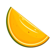 A Bright Yellow Citrus Slice With Green Rind Isolated On A White Background With Visible Texture And Shine