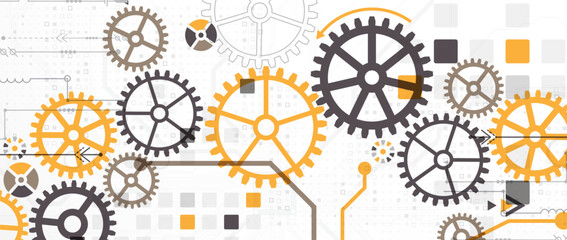 Abstract technology background. Cogwheels theme. Vector illustration