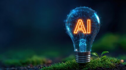 Illuminating Ideas with AI Technology in a Glowing Light Bulb