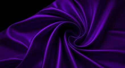 Obraz premium Elegant purple silk fabric swirl background illustration, luxurious smooth satin texture backdrop design
