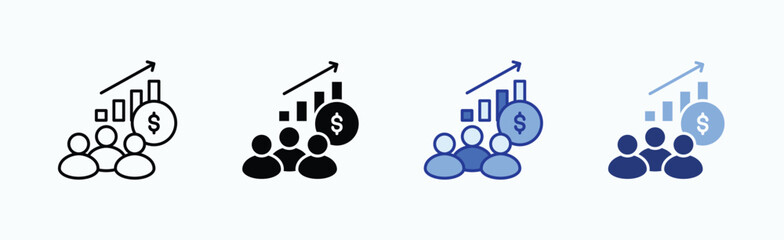 Sales agent icon sheet multiple style collection isolated vector