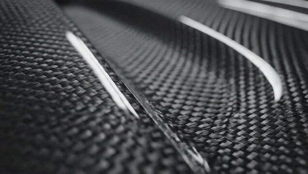 Carbon Fiber Texture: A sleek, close-up shot revealing the intricate weave of carbon fiber, showcasing its strength and modern aesthetic.