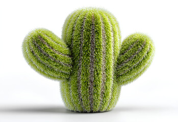 Fluffy Cactus Delight Whimsical Plant Display Soft Spiky Green Interior Decoration