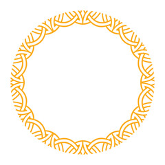 Round celtic nordic frame featuring intricate patterns for decorative and design applications.