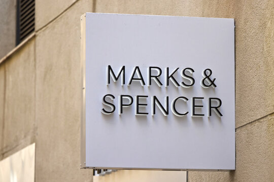 Marks and Spencer store logo, M&aacute;laga, Spain.