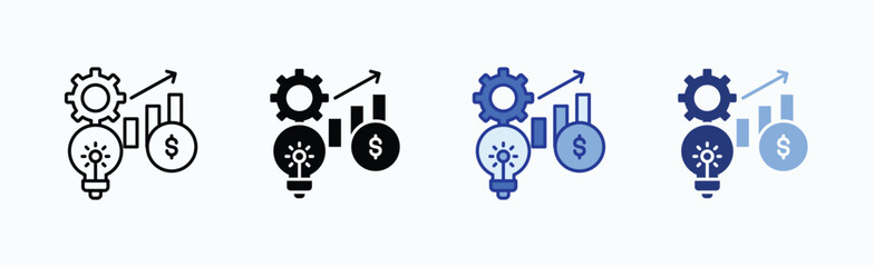 Development icon sheet multiple style collection isolated vector