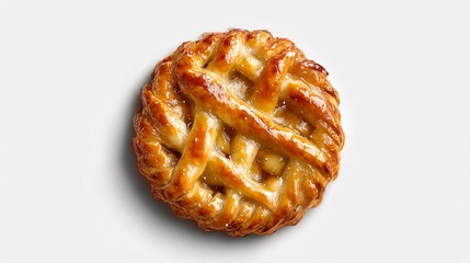 Fototapeta premium A delicious apple galette isolated with shadow, minimalist photography