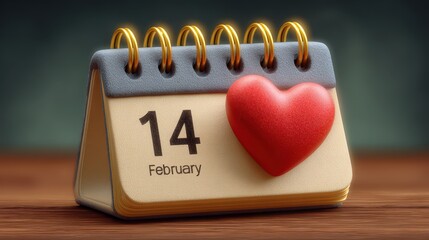 Calendar date for Valentine's Day celebration.