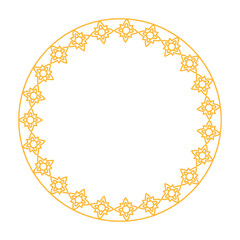 Intricate circular islamic frame featuring detailed floral patterns. perfect for design projects and decorations.