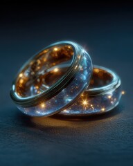 Elegant rings set with shimmering stars.