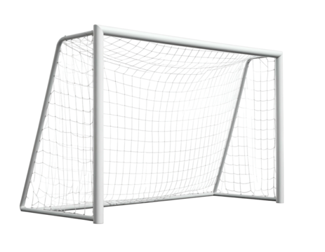 White soccer goal net frame, isolated on black - Powered by Adobe
